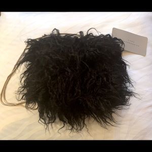 Zara Faux Fur Black Double Strap bag